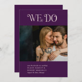 Blaire Paarse bruiloft Save The Date (Voorkant / Achterkant)