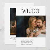 Blaire Zwart Wit Modern Trouwen Save The Date (Voorkant / Achterkant)