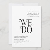 Blaire Zwart Wit Moderne bruiloft Kaart (Voorkant)