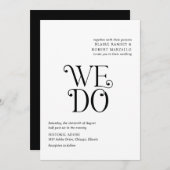 Blaire Zwart Wit Moderne bruiloft Kaart (Voorkant / Achterkant)