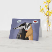 Blaireaux dans la carte de voeux d'amour (Fleur jaune)