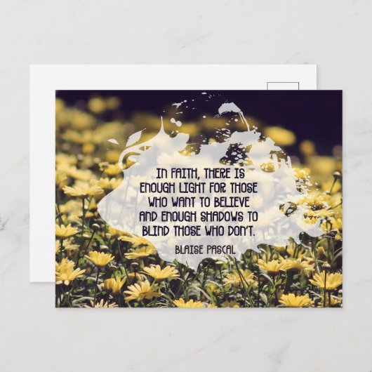 Blaise Pascal Inspirerend quote "In Faith" Briefkaart (Voorkant / Achterkant)