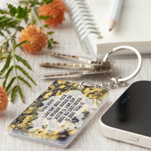 Blaise Pascal Inspirerend quote "In Faith" Sleutelhanger (Voorkant Rechts)