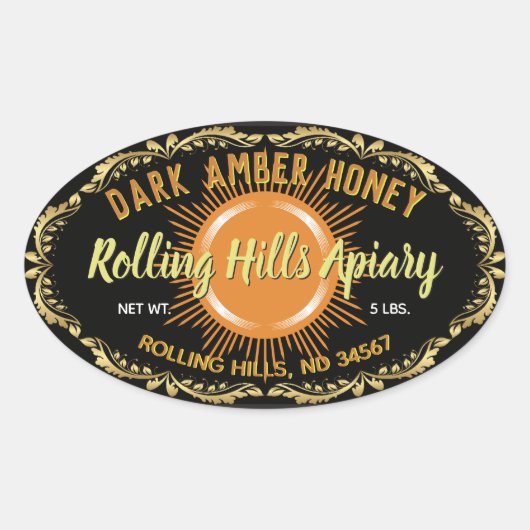 Blak Label Amber Honey Jar Sticker (Voorkant)