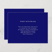 Blake Blue Silver Bar Mitzvah Reception Kaart (Voorkant / Achterkant)