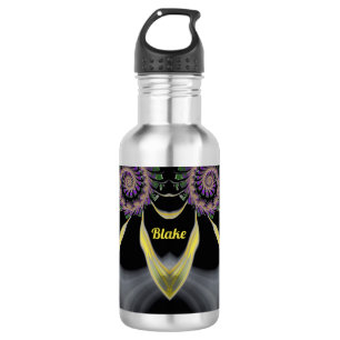 BLAKE ~ GLOSSY! ~Paars Green Black Yellow 3D~ Waterfles