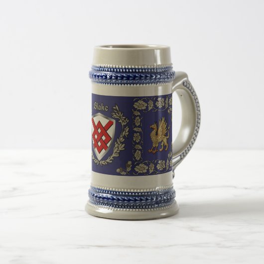 Blake Irish Shield Griffin Stein Bierpul (Voorkant rechts)