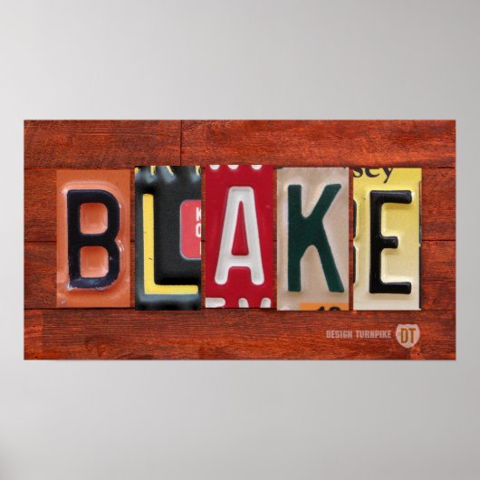 BLAKE Licentie Bord Lettering naam Poster (Voorkant)