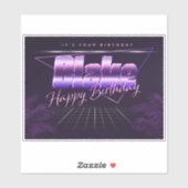 Blake Name Prénom lila retro Sticker (Feuille)