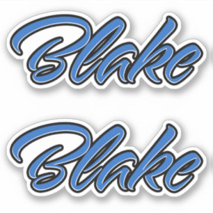 Blake Nom autocollant Sticker Stickerset bleu