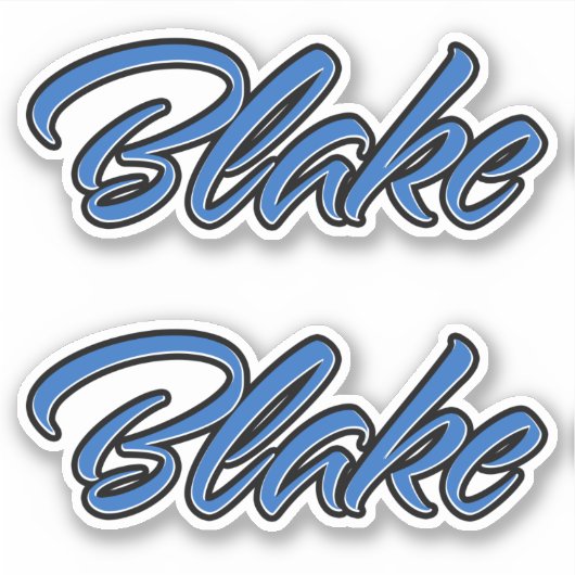 Blake Nom autocollant Sticker Stickerset bleu (Devant)