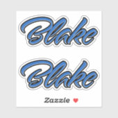 Blake Nom autocollant Sticker Stickerset bleu (Feuille)