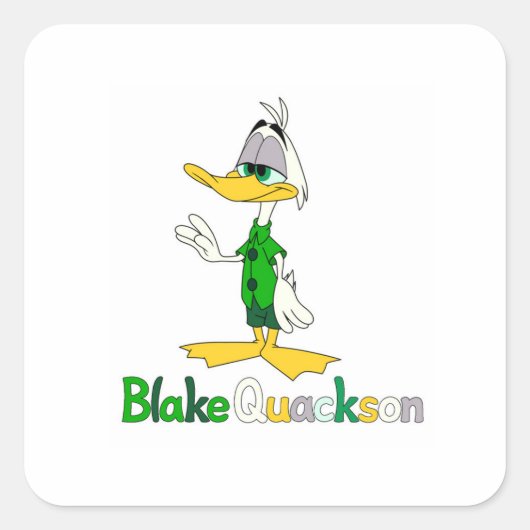 Blake Quackson vierkante sticker (Voorkant)