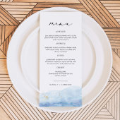 BLAKELY Dusty Blue Watercolor Plage Menu Mariage