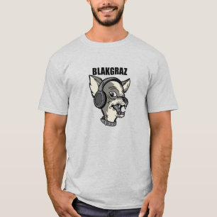 Blakgraz Lucy the Dog met Headphones T-Shirt