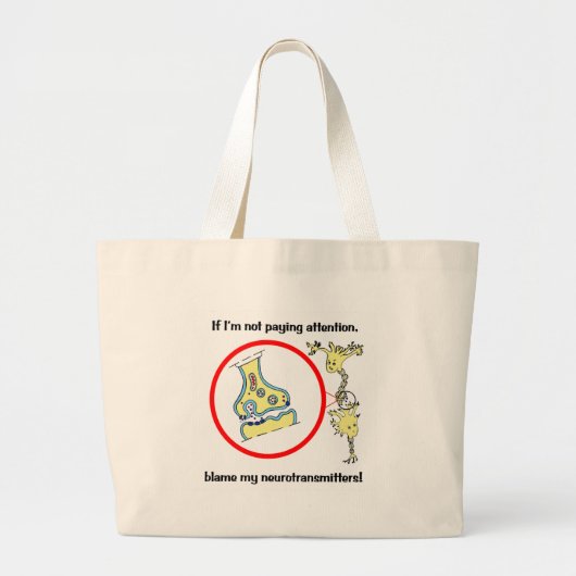 Blame Neurotransmitters Bag Grote Tote Bag (Voorkant)