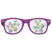 Blanbelen met regenboogzeep retro zonnebril (Voorkant)