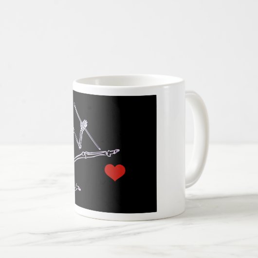 Blanc 11 oz classique Mug Dancing Squelette avec c (Devant droit)