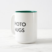 Blanc à deux tons de tasse de photo personnalisé (Devant gauche)