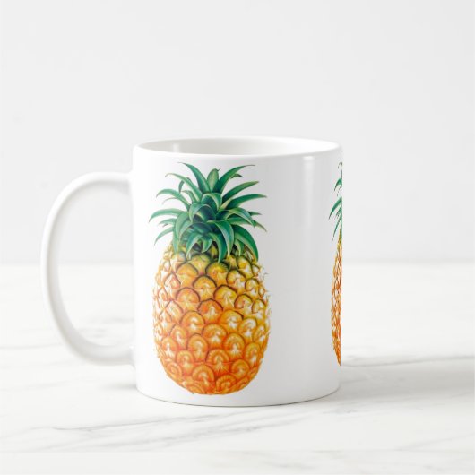 Blanc à la mode d'ananas tasse blanche classique (Gauche)