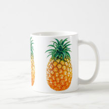Blanc à la mode d'ananas tasse blanche classique