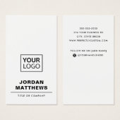 Blanc ajouter logo social media vertical carte de  (Devant & derrière)