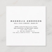 Blanc Ajouter votre logo Carré moderne Carte de vi (Dos)