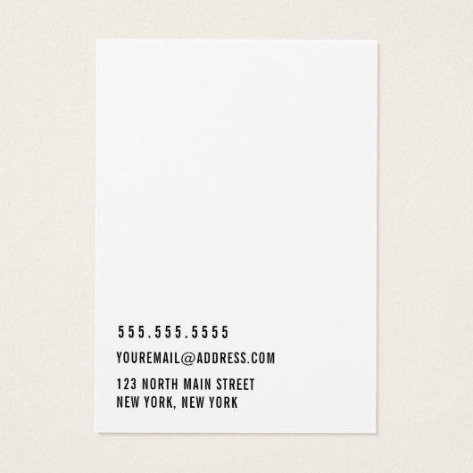 Blanc Ajouter votre logo Carte d'affichage Porte - (Dos)