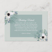 blanc anémone sauge vert carte de détails mariage (Devant)