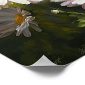 Blanc Anglais Fleur Faisy Art Imprimer Poster (Coin)