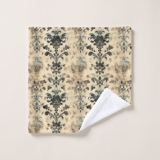 Blanc antique, Damas Impression (Gant de toilette)