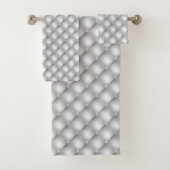 Blanc Argenté Motif Faux Diamant Hôtel Chic (En situation)