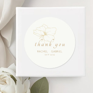 Blanc Autocollants de mariage floraux modernes e