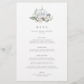 Blanc Automne Citrouille Verdure Monogramme Menu d (Devant)
