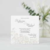 Blanc aux invitations florales blanches de mariage (Debout devant)