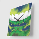 Blanc Avant Dents Design Dentiste Horloge murale (Angle)