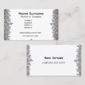 Blanc avec Carte de visite de fleurs (Devant / Derrière)