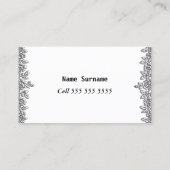 Blanc avec Carte de visite de fleurs (Dos)