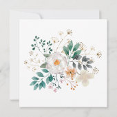 Blanc avec fleurs Bachelorette Party Invitation (Dos)