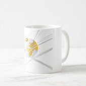 Blanc avec la tasse grise de globe (Devant droit)