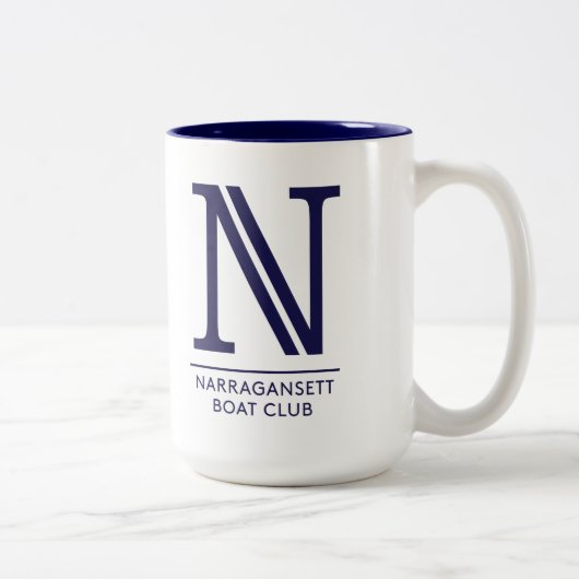 Blanc avec l'intérieur bleu tasse à deux tons de (Droit)