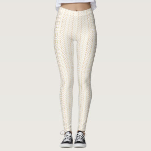 Blanc avec Motif Chevron Leggings