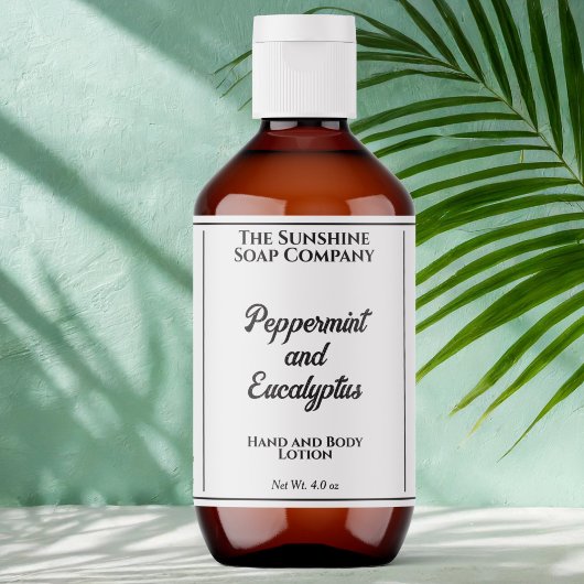 Blanc avec noir Cosmétique Texte Étiquette de bout