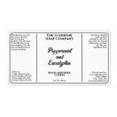 Blanc avec noir Cosmétique Texte Étiquette de bout (Devant)