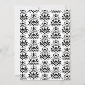 Blanc avec noir Damask Elegant Wedding Invitation (Dos)