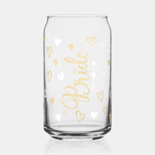 Blanc avec Parties scintillant d'or Bagues fiançai (Gauche)