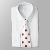 Blanc avec points rouges (Noël 1) Cravate masculin (Attaché)