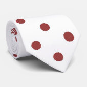 Blanc avec points rouges (Noël 1) Cravate masculin (Roulé)