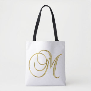 BLANC AVEC UNE LETTRE D'OR ET VOTRE SAC FOURRE-TOU