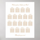 Blanc Beige doré 18 Tableau Mariage (Devant)